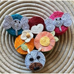 Dumbo - liten fuchsia-farget boks i sisal